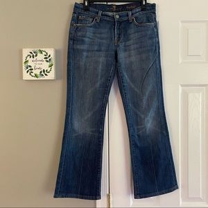 7 For All Man Kind 7FAMK Bootcut Jeans Medium Wash Blue Denim Size 28